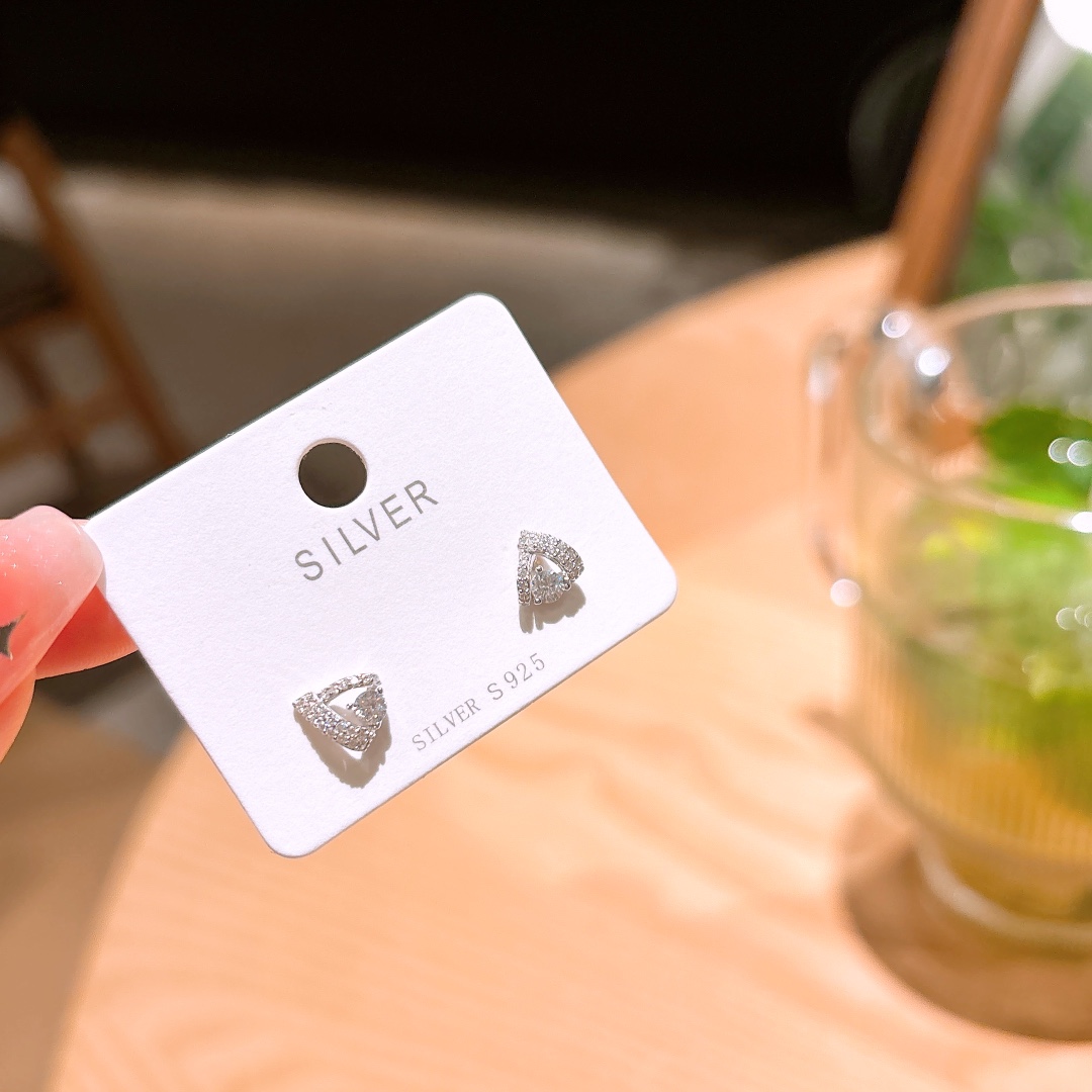 Nickelfreies Silber Ohrringe Instagram-Stil Hochzeit Silber