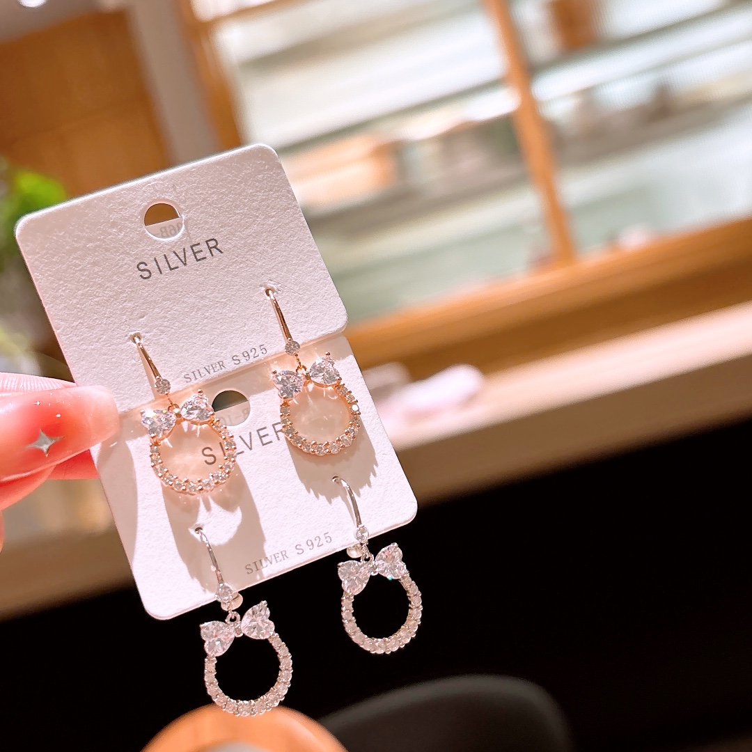 Low Allergy Silver Drop & Thread Earrings Light Luxury Everyday Wear