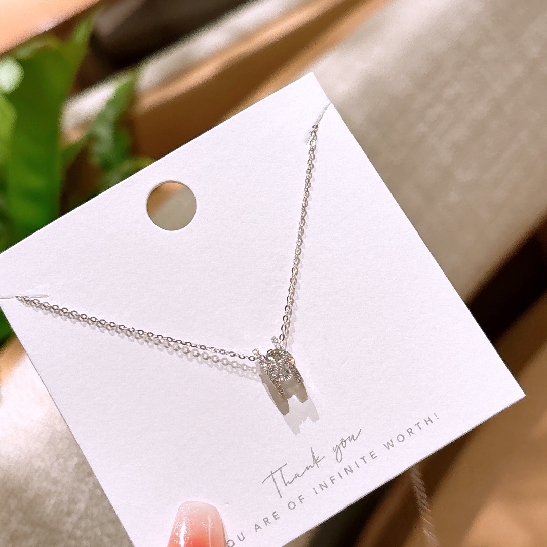 S925 Sterlingsilber Moissanit Kette Ätherisch Abschluss Gold