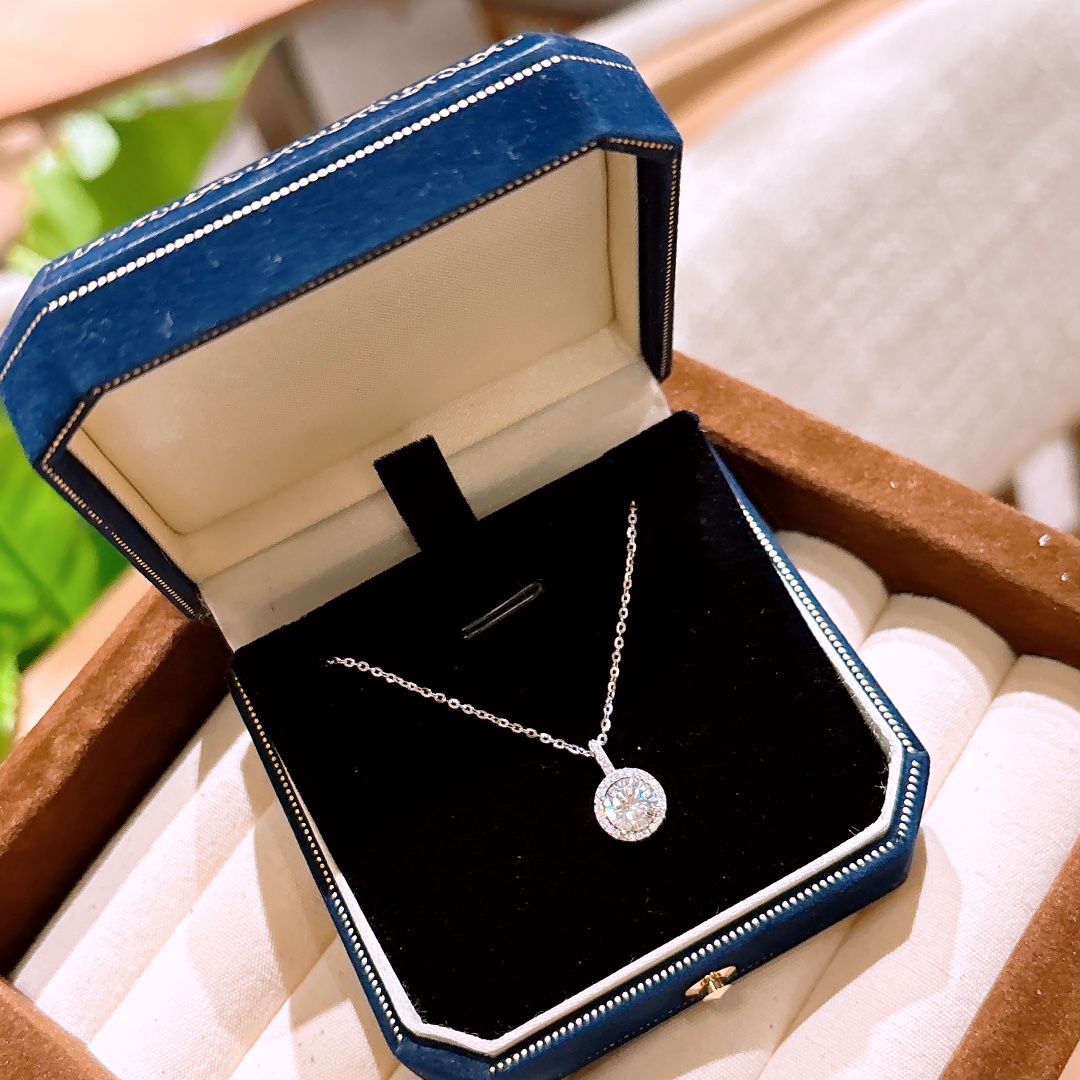 Fine Silver Moissanite Necklace Unique Bestie Gift Silver