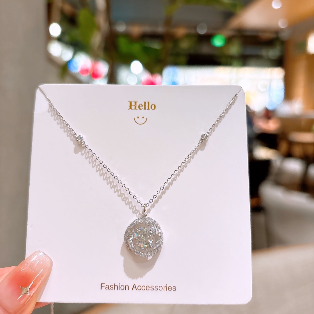 925 Silver Moissanite Necklace Minimalist Gift for Her Gold