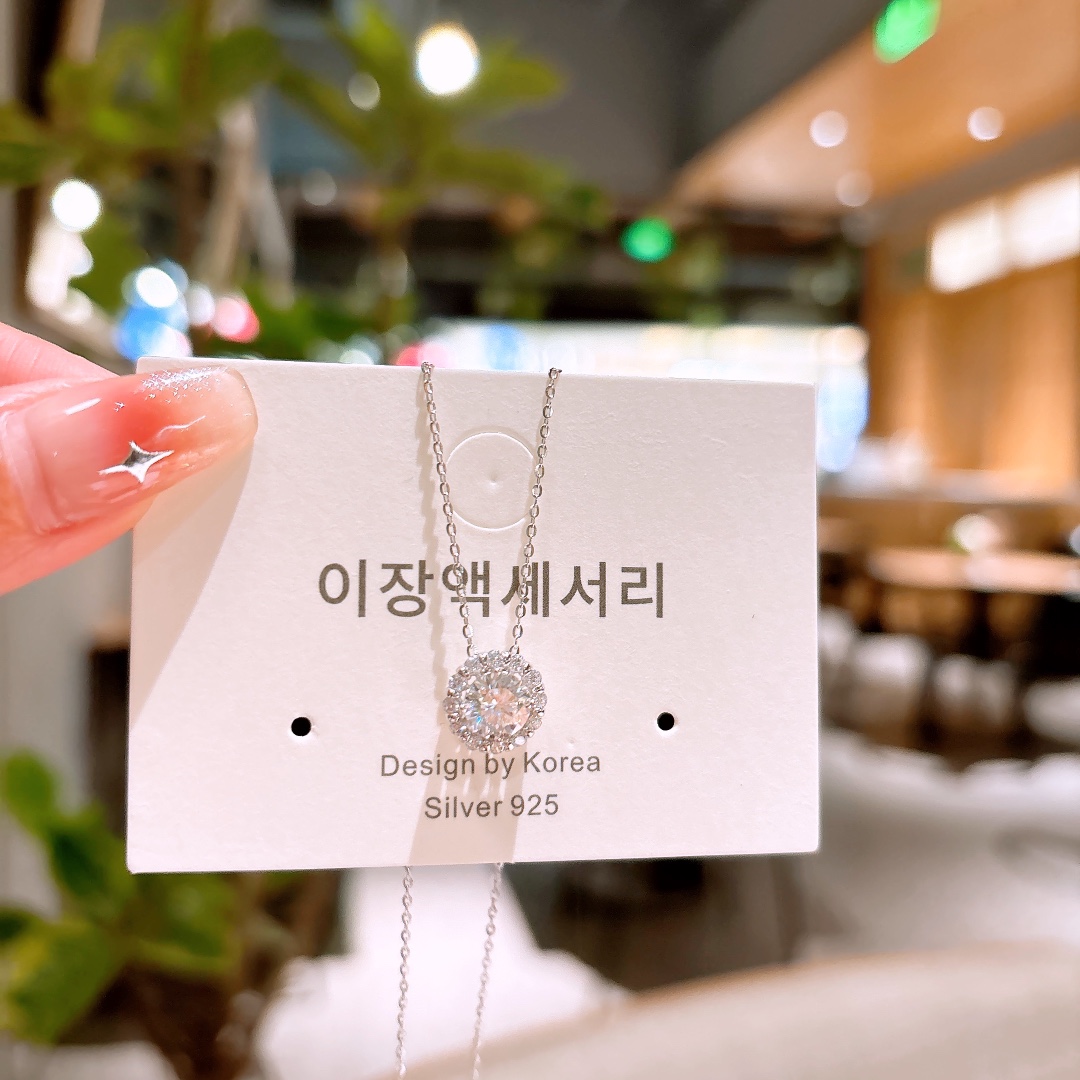 Low Allergy Silver Moissanite Necklace Ultra Minimal Birthday Silver