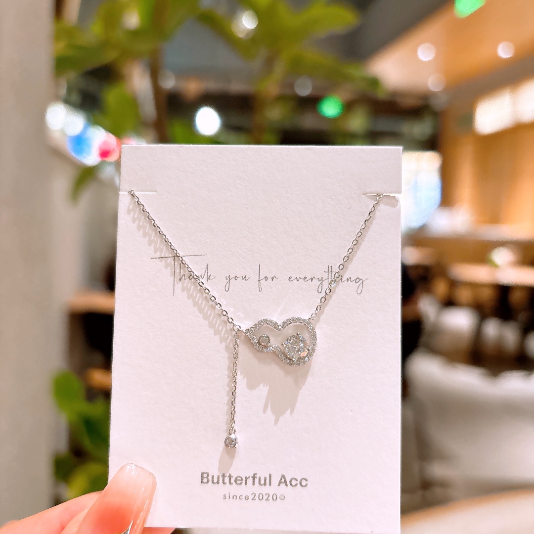 Low Allergy Silver Moissanite Necklace Minimalist Party Silver