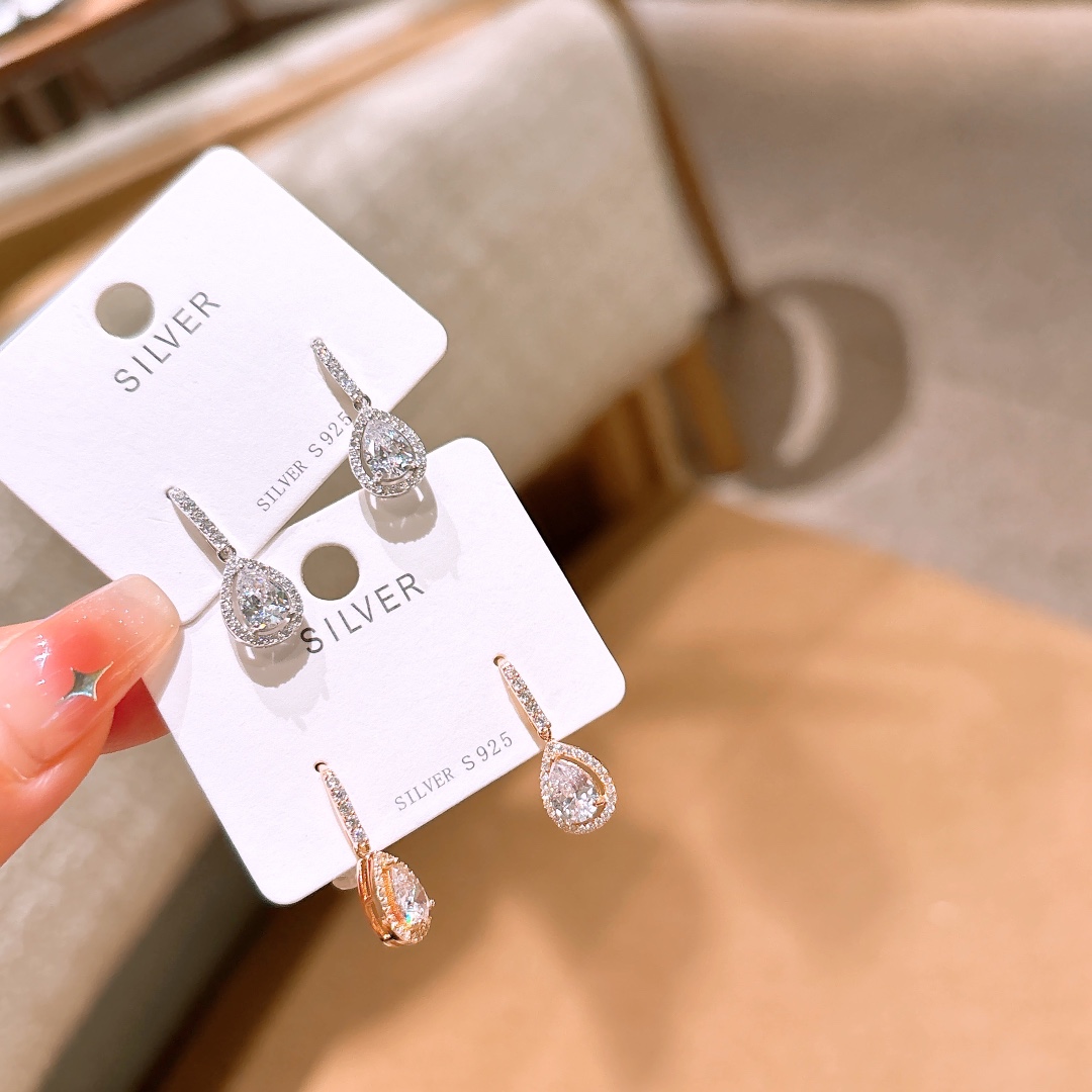 Nickel Free Silver Drop & Thread Earrings Dainty Wedding Gold