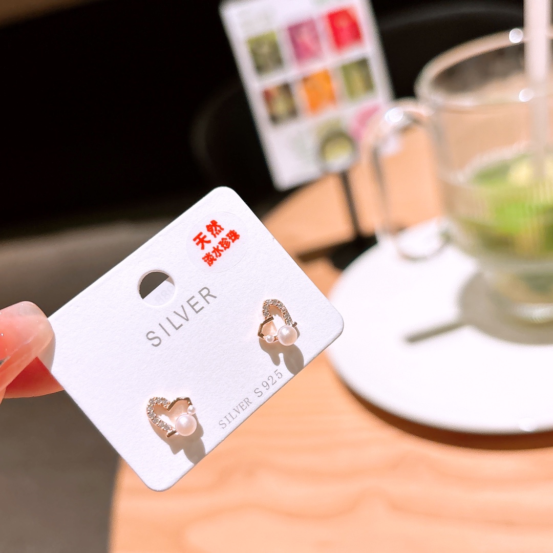 S925 Sterling Silver Freshwater Pearl Studs French Wedding Registration