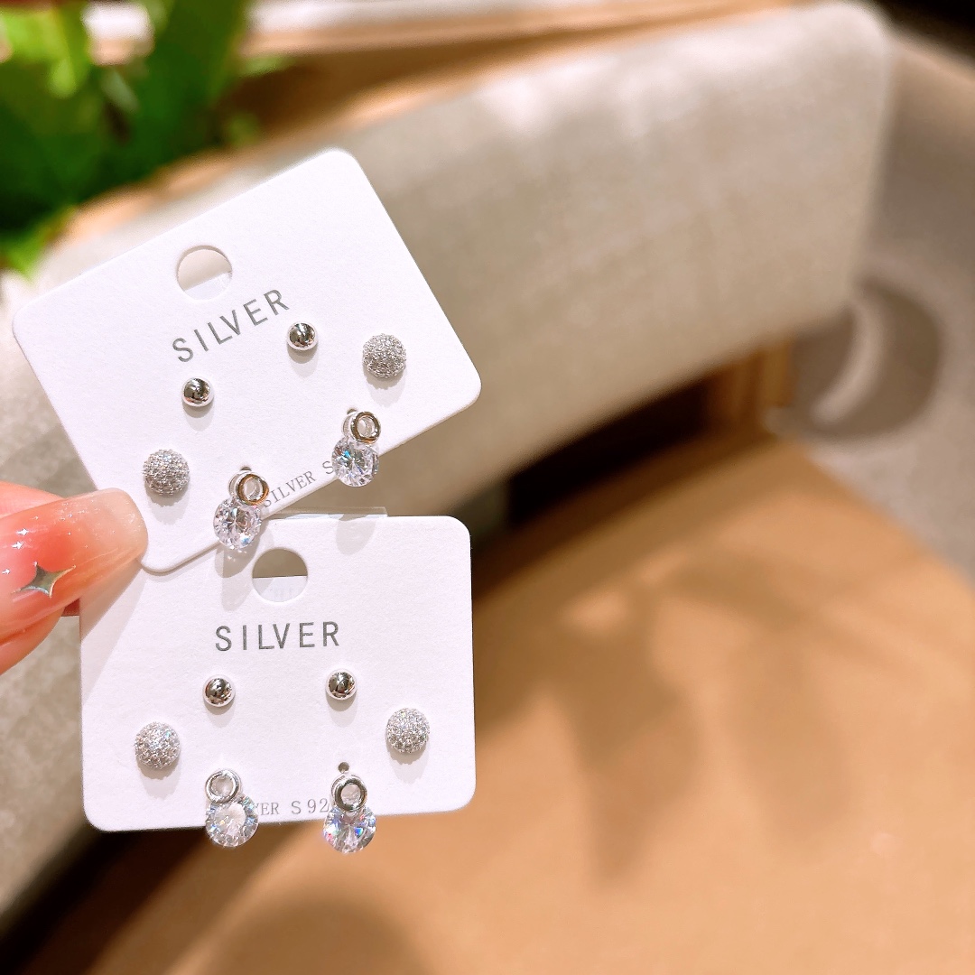 Solid Silver Earrings Girly Mother's Day Gold