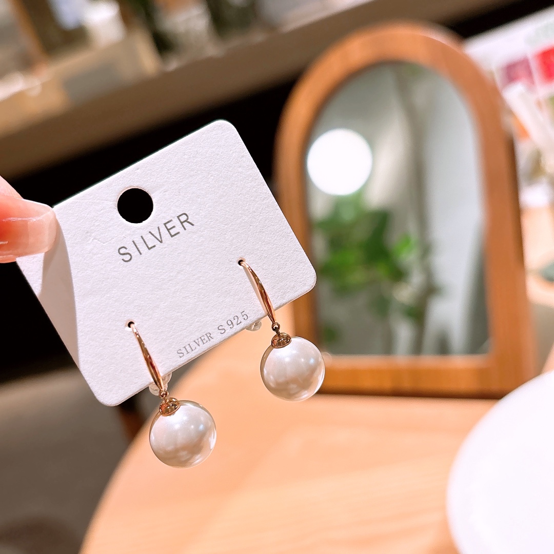 森ガール925シルバードロップ＆スレッドイヤリングゴールド ウェディングギフト