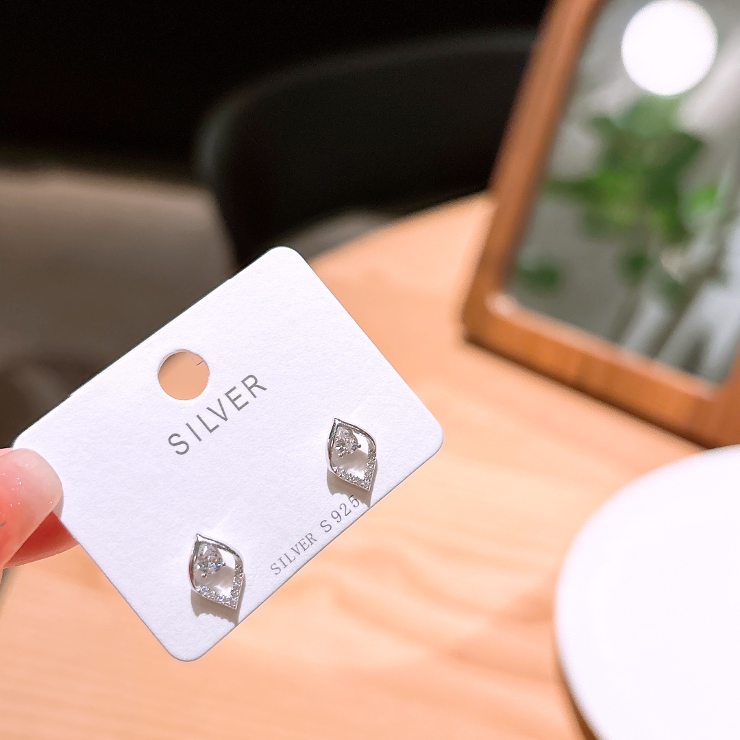 S925 Sterling Silver Earrings Girly Wedding Registration Gold