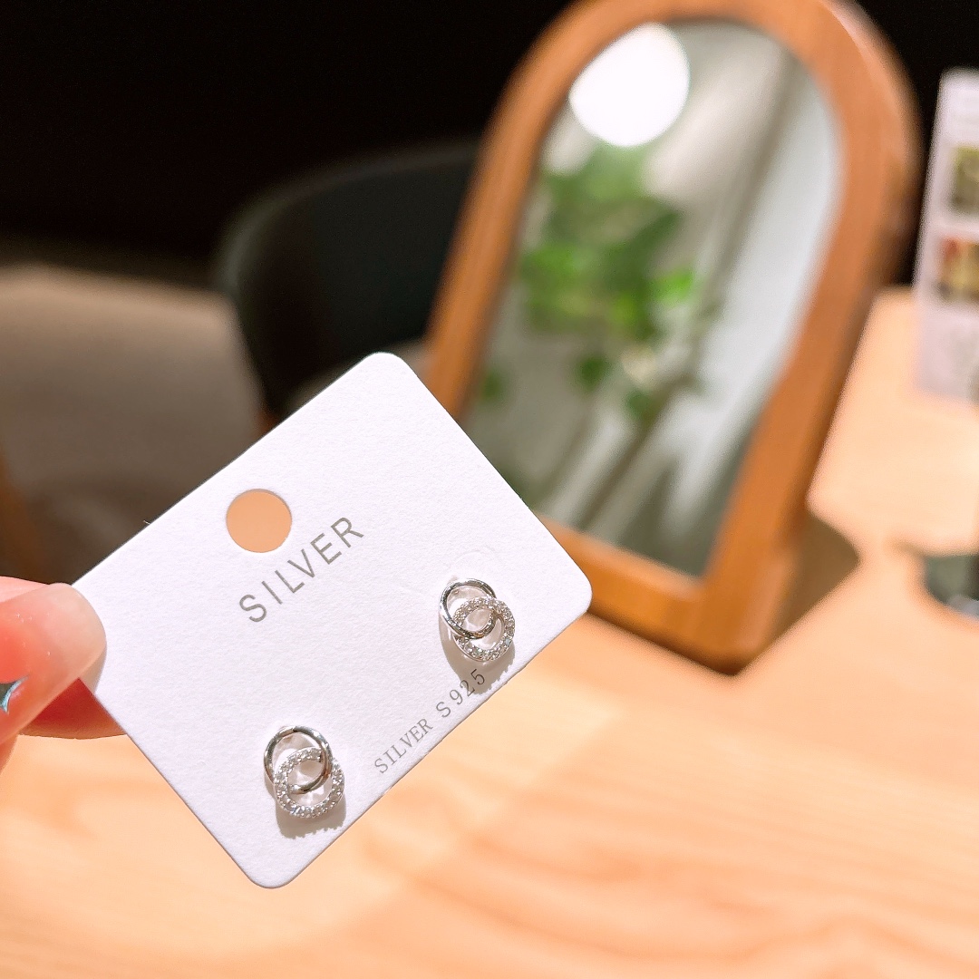 925 Silver Earrings Gentle Christmas Gold