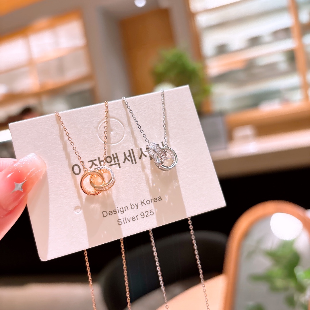 Low Allergy Silver Necklace Minimalist Spring Festival Silver