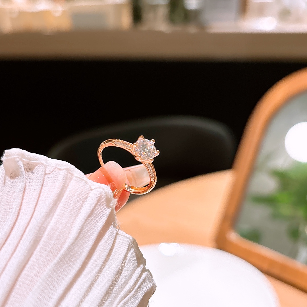 Low Allergy Silver Moissanite Ring Pure Wedding Silver