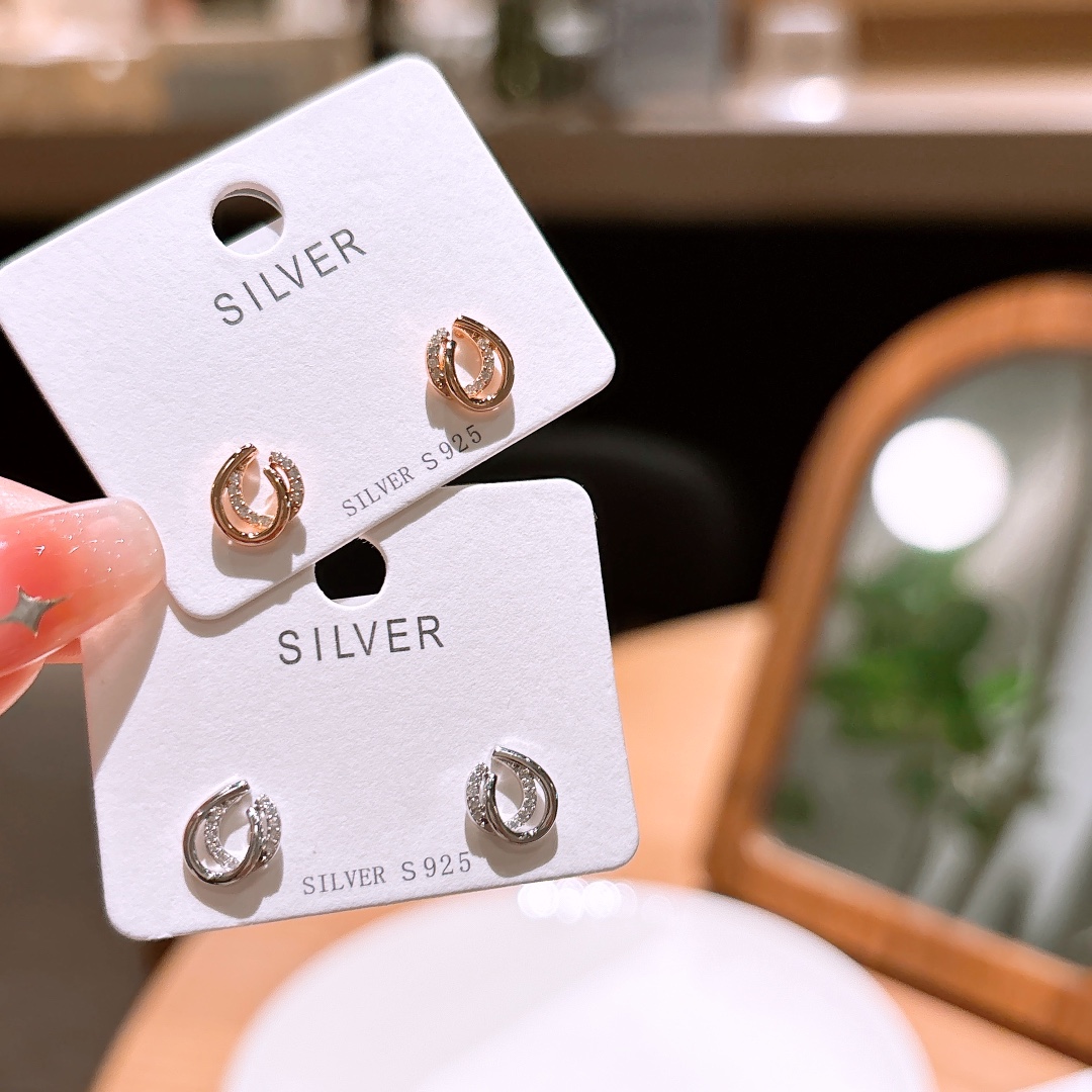 Nickel Free Silver Earrings Light Luxury Spring Festival Silver