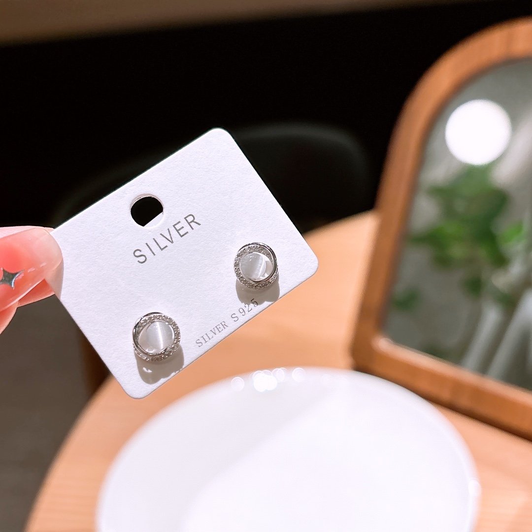 S925 Sterling Silver Earrings Girly Wedding Favor Gold