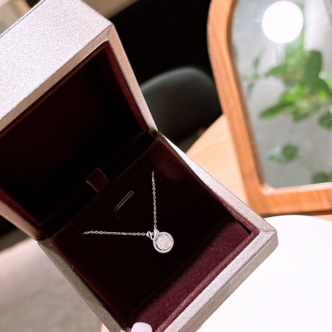 Massivsilber Moissanit Kette Leichter Luxus Abschluss Silber