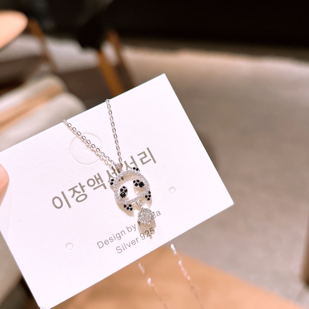 Allergiearmes Silber Moissanit Kette Leichter Luxus Frühlingsfest