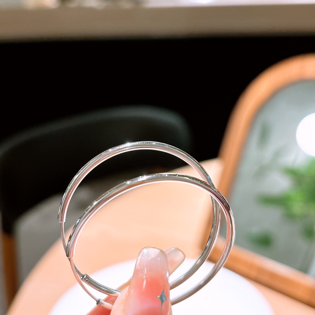 Fine Silver Hoop Earrings Fashion Valentine's Day Gold