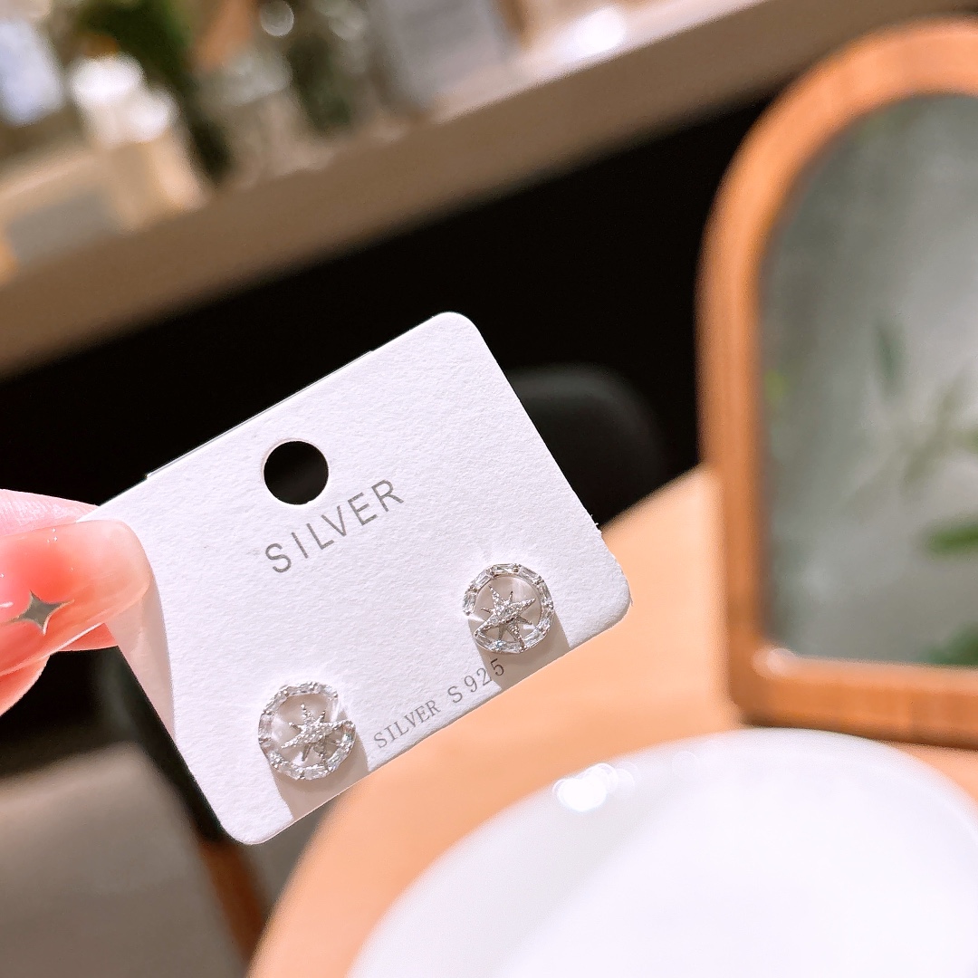 High Polish Silver Earrings Ins Style Teacher's Day Silver