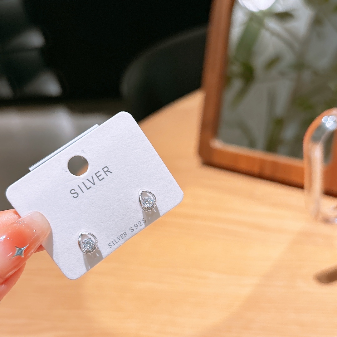 S925 Sterling Silver Earrings Pure Bestie Gift Silver