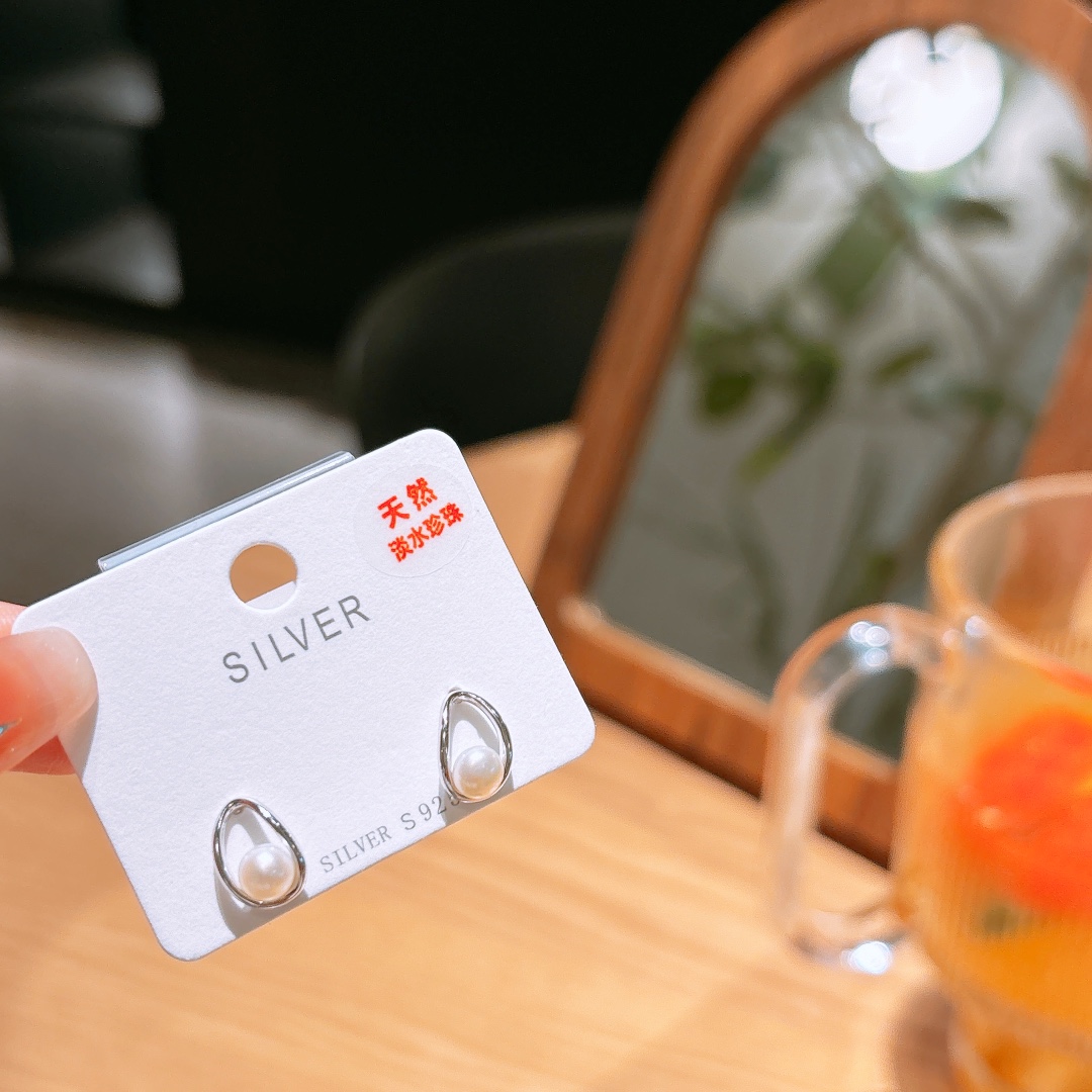 Nickel Free Silver Freshwater Pearl Studs Fashion Party Gold