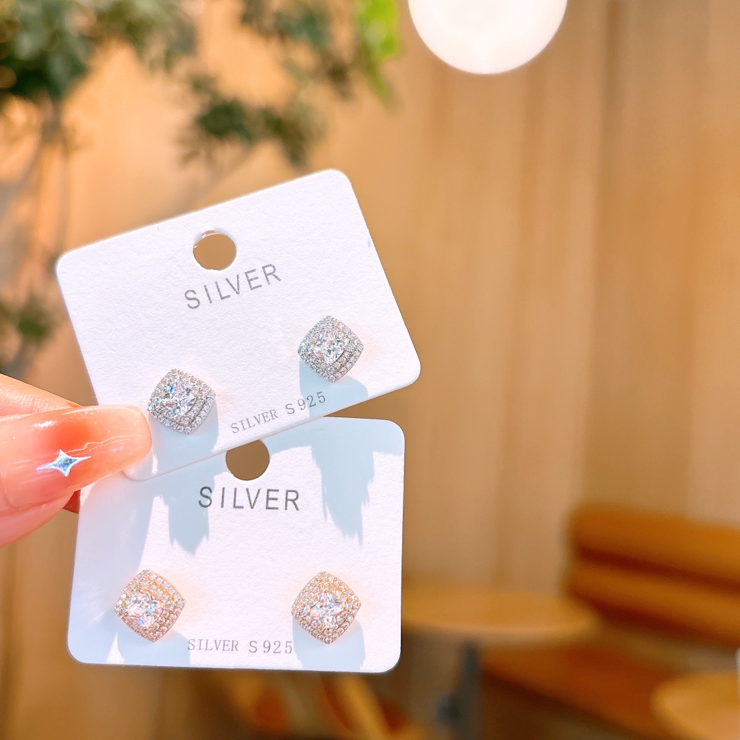 Fine Silver Earrings French Annual Party Silver