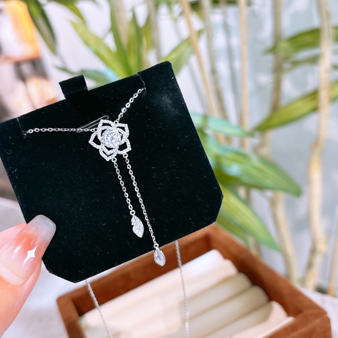 Hochglanzpoliertes Silber Moissanit Kette Mädchenhaft Jahresfeier