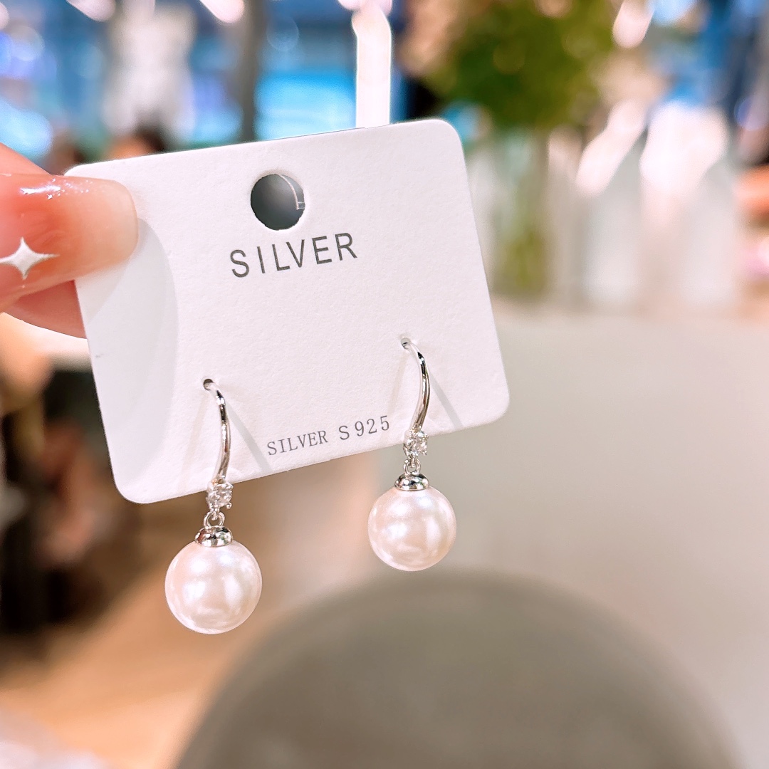 ファッションファインシルバードロップ＆スレッドイヤリングシルバー 母の日