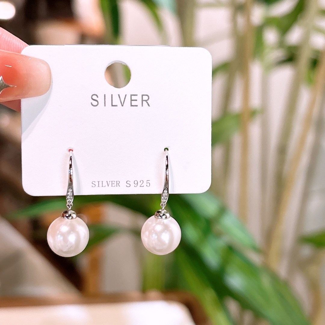 Hypoallergenic Silver Drop & Thread Earrings Vintage Father's Day