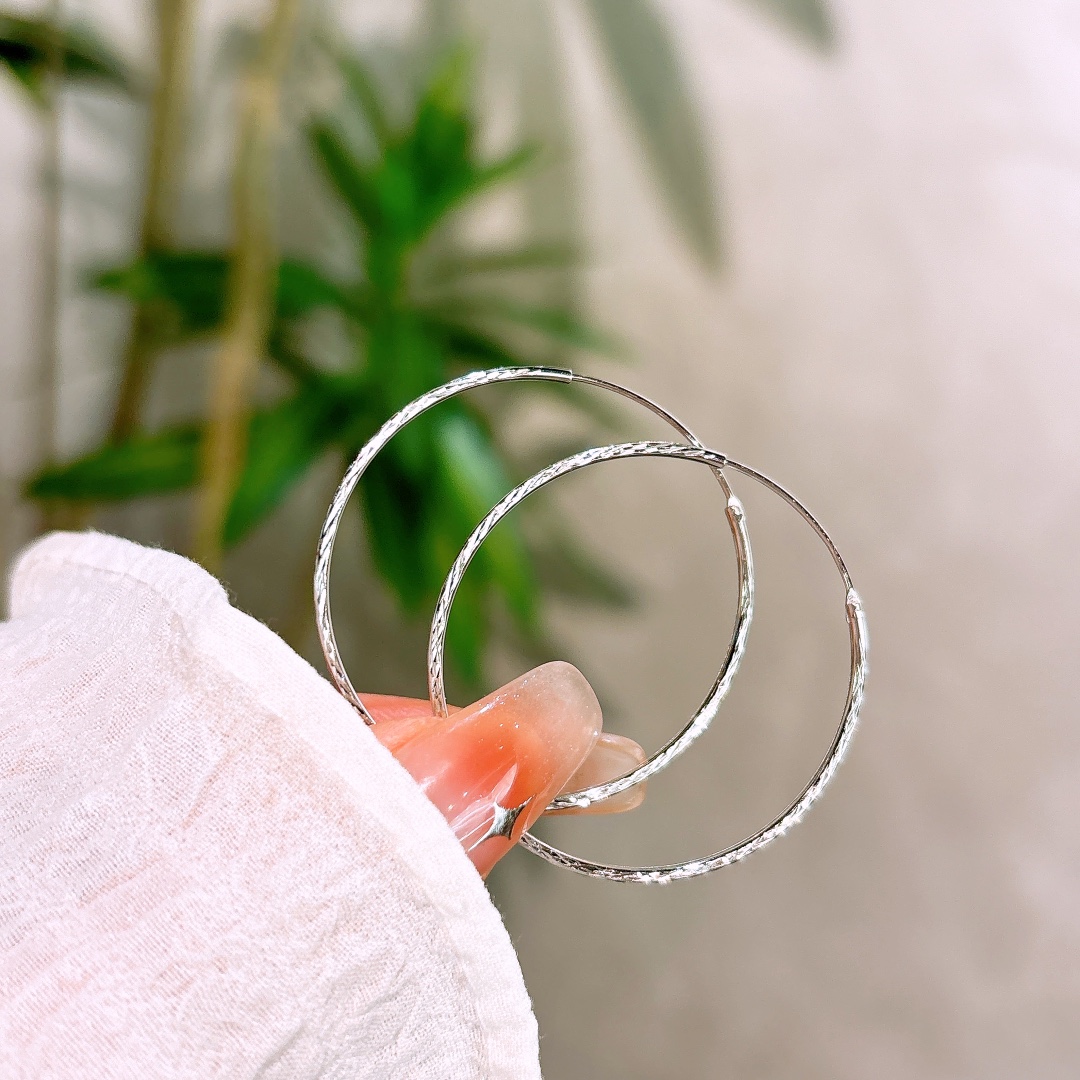 Low Allergy Silver Hoop Earrings Ins Style Proposal Gold