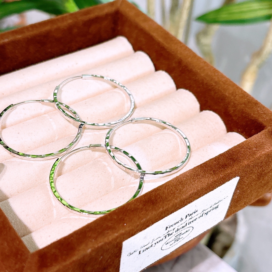 Nickel Free Silver Hoop Earrings Artistic Spring Festival Gold