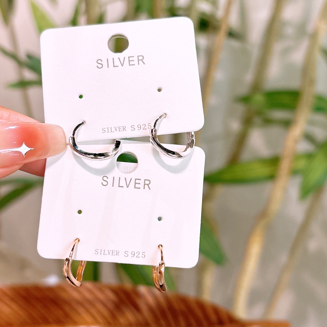 S925 Sterling Silver Ear Cuffs Intellectual Christmas Gold