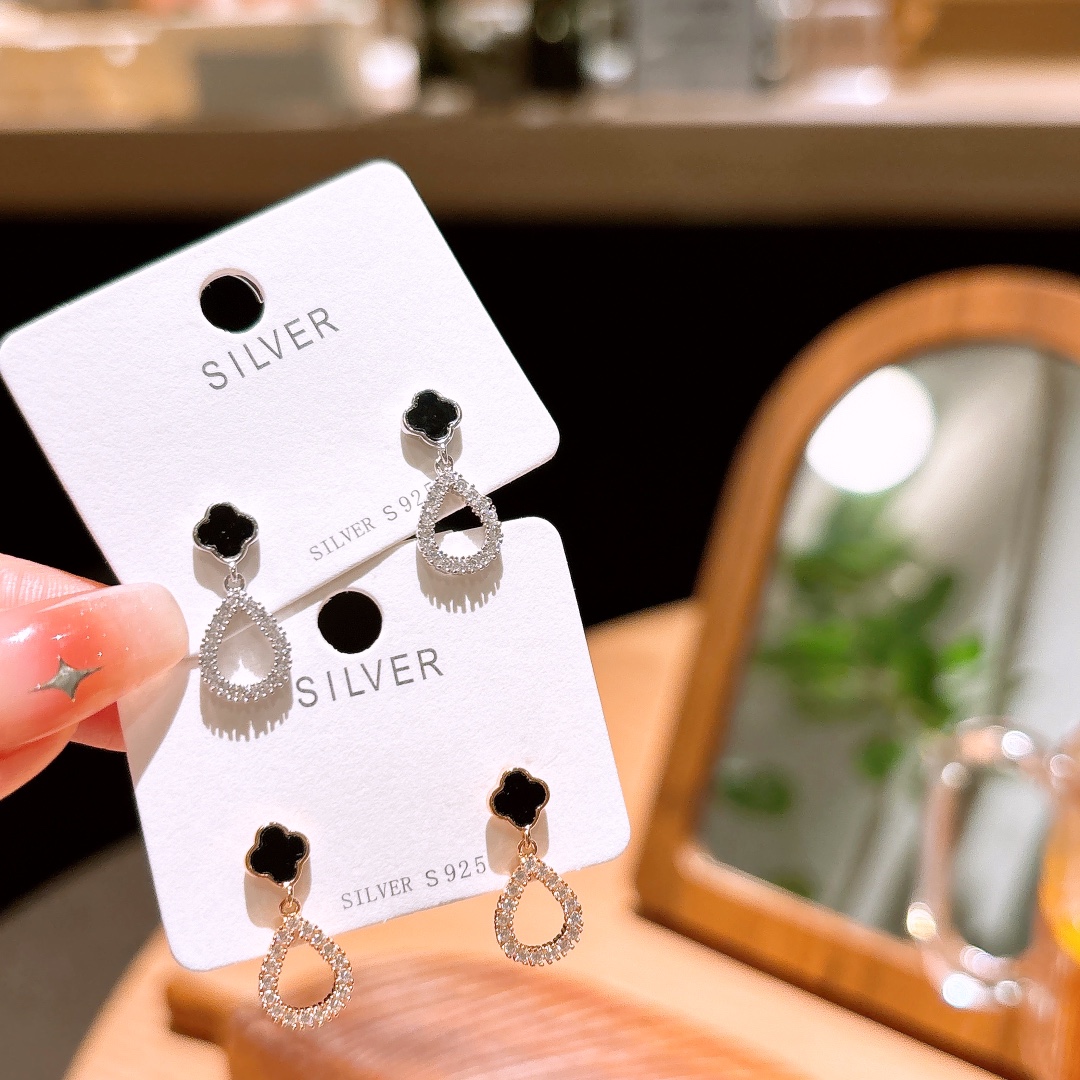 Solid Silver Earrings Forest Graduation Gold