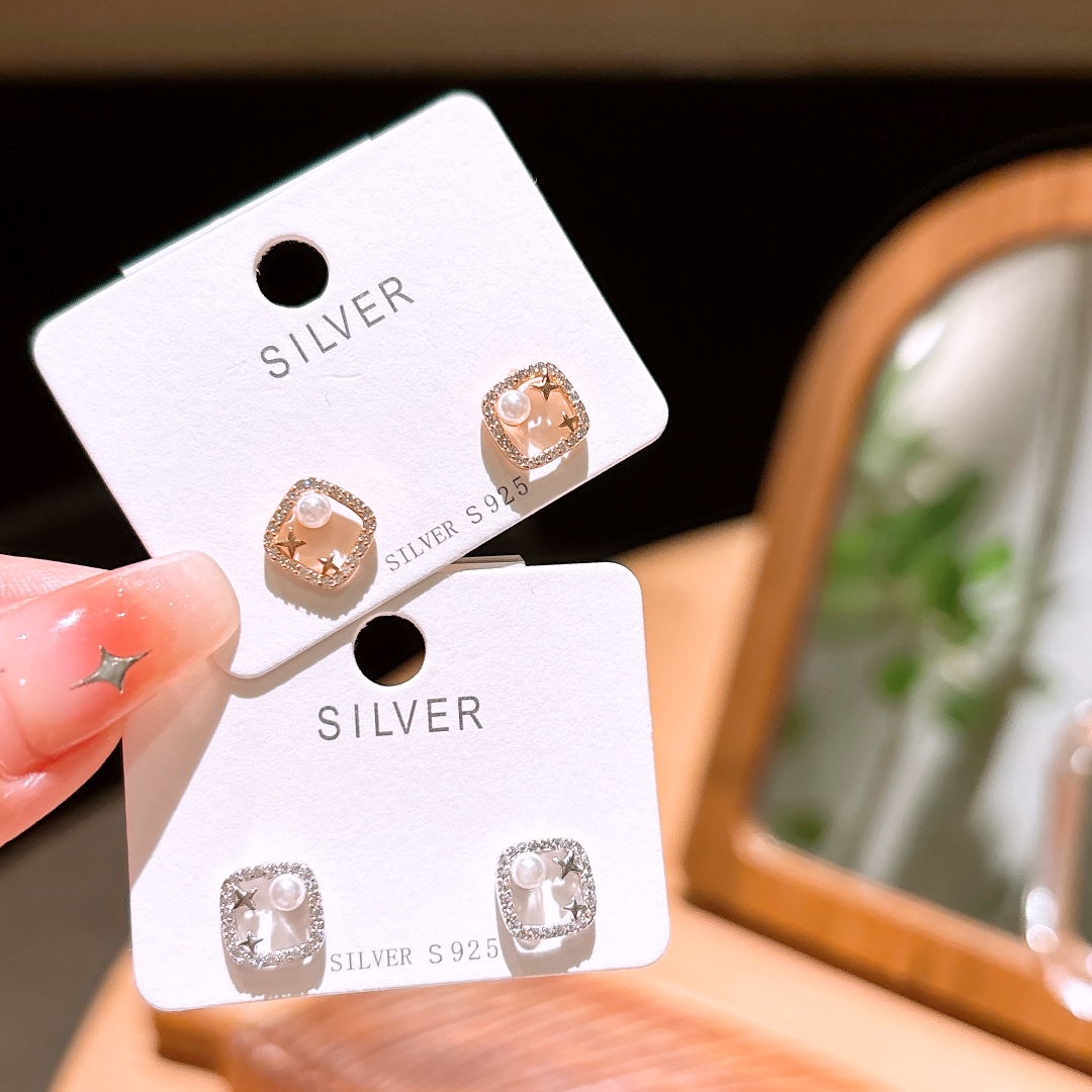 High Polish Silver Earrings Pure Mother's Day Gold