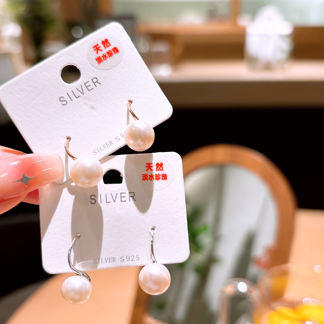 ファッションニッケル無添加銀ドロップ＆スレッドイヤリングゴールド 通勤