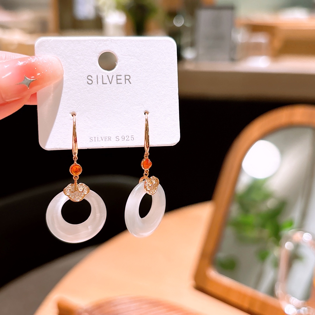 Solid Silver Drop & Thread Earrings Pure Proposal Gold