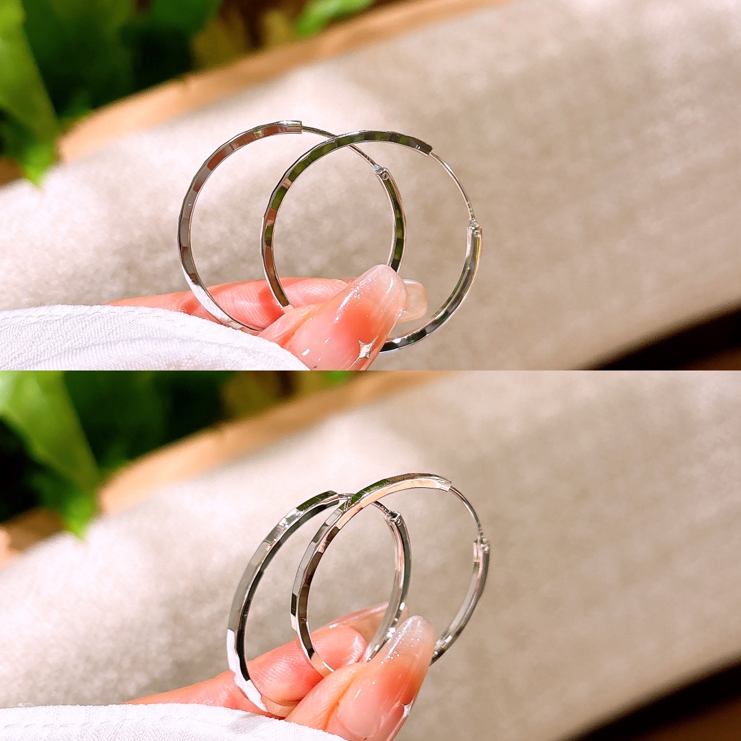 925 Silver Hoop Earrings Lively Self-love Silver