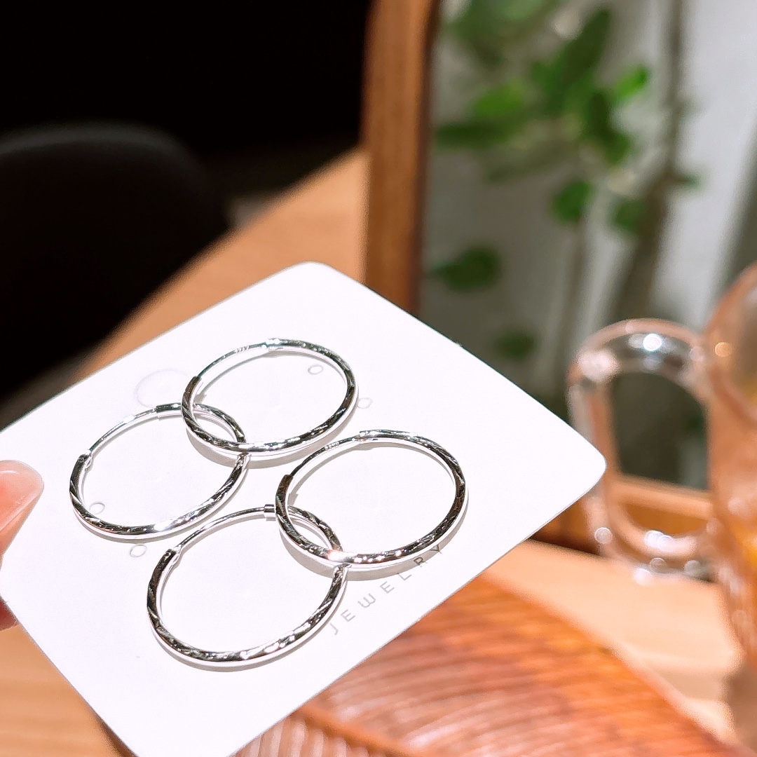 S925 Sterling Silver Hoop Earrings Forest Wedding Silver