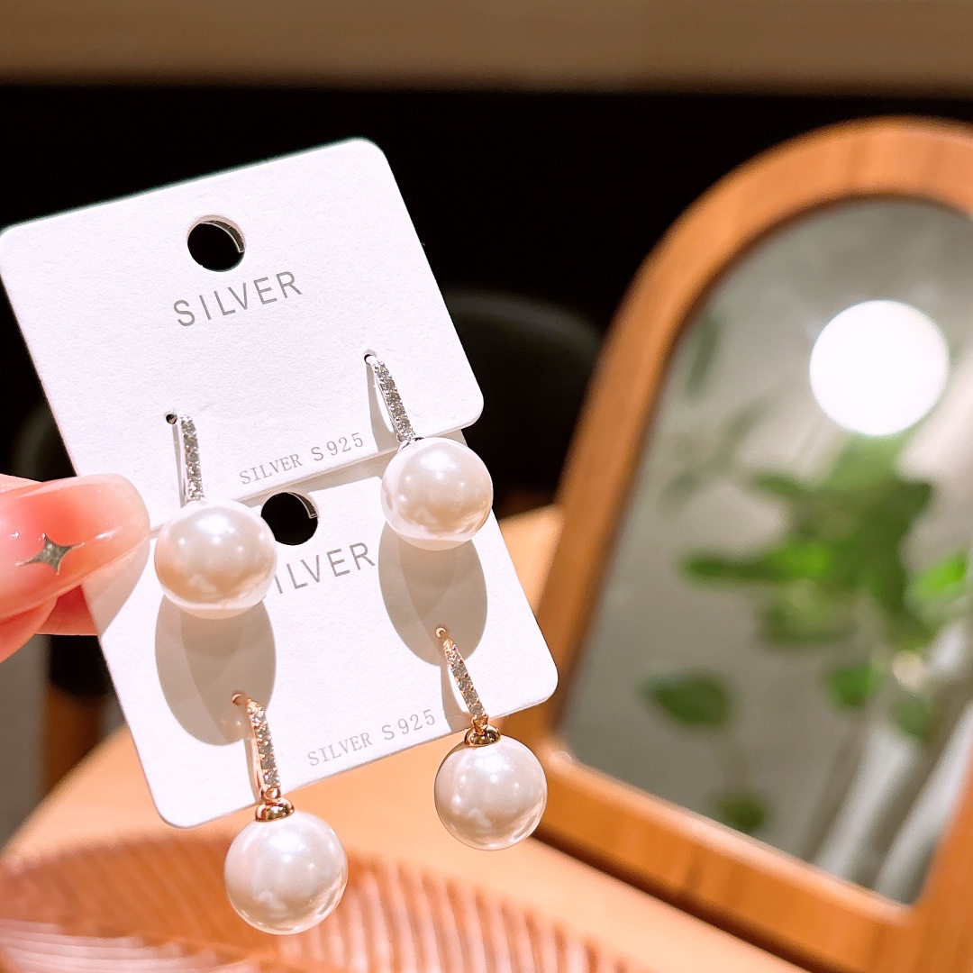 Nickel Free Silver Drop & Thread Earrings Cute Wedding Registration