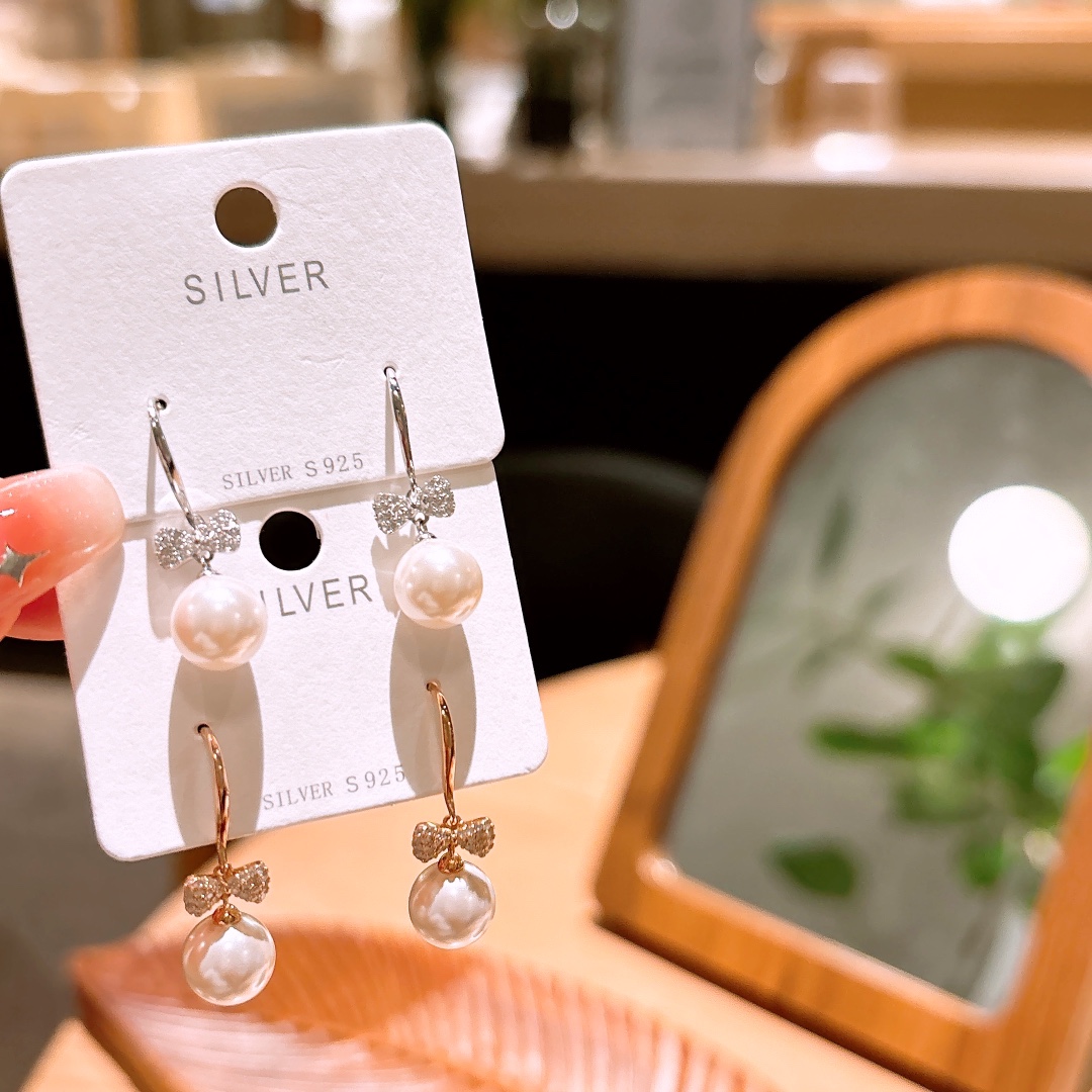 Solid Silver Drop & Thread Earrings Lively Annual Party Gold