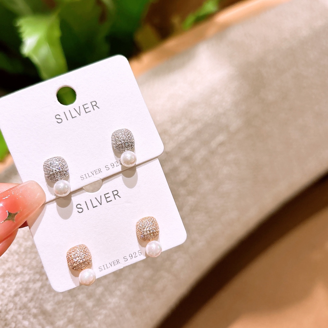 S925 Sterling Silver Earrings Cute Travel Gold