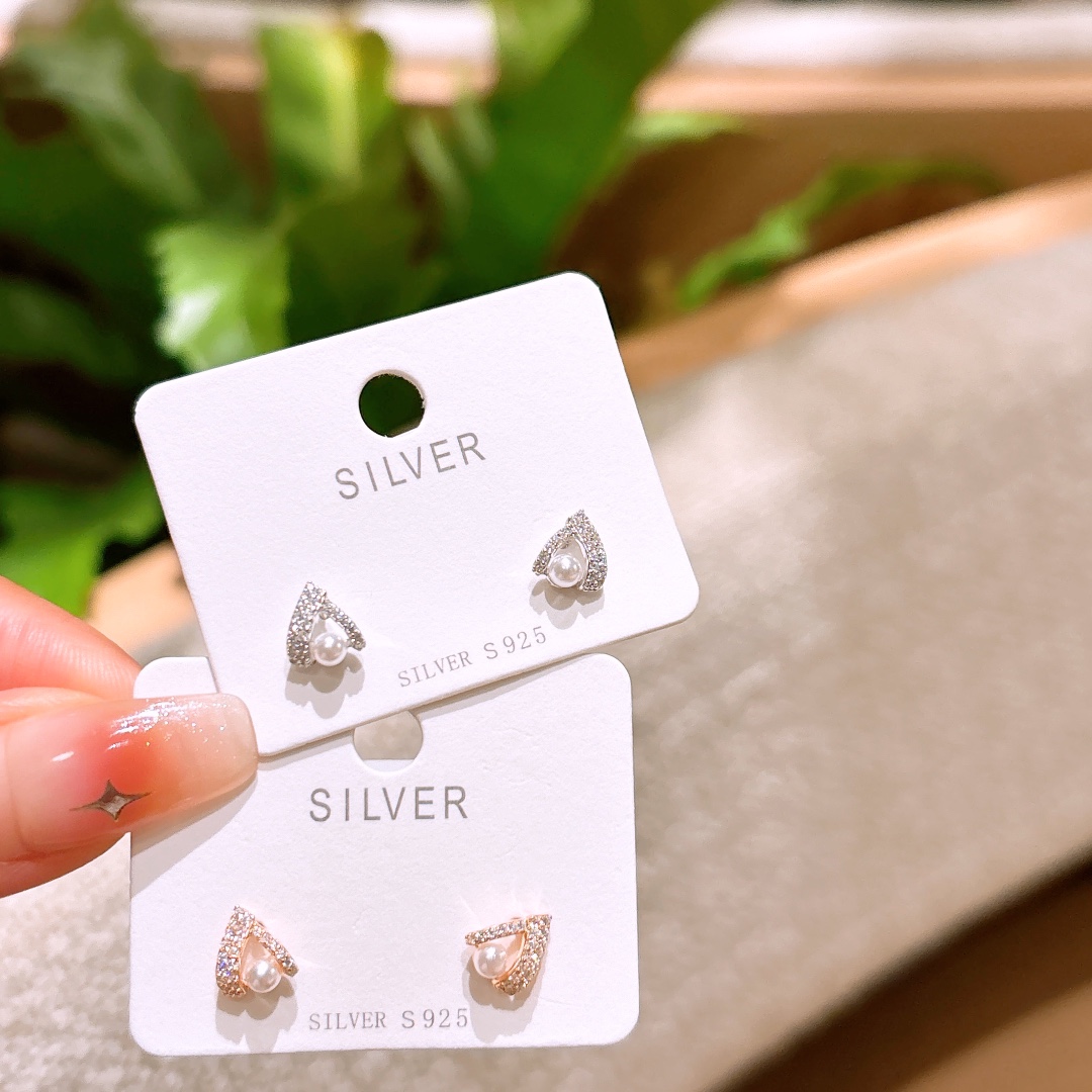 Fine Silver Earrings Korean Style Self-love Gold