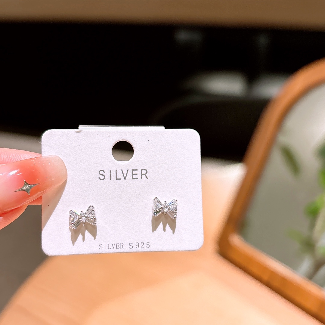 Solid Silver Earrings Fashion Everyday Wear Silver