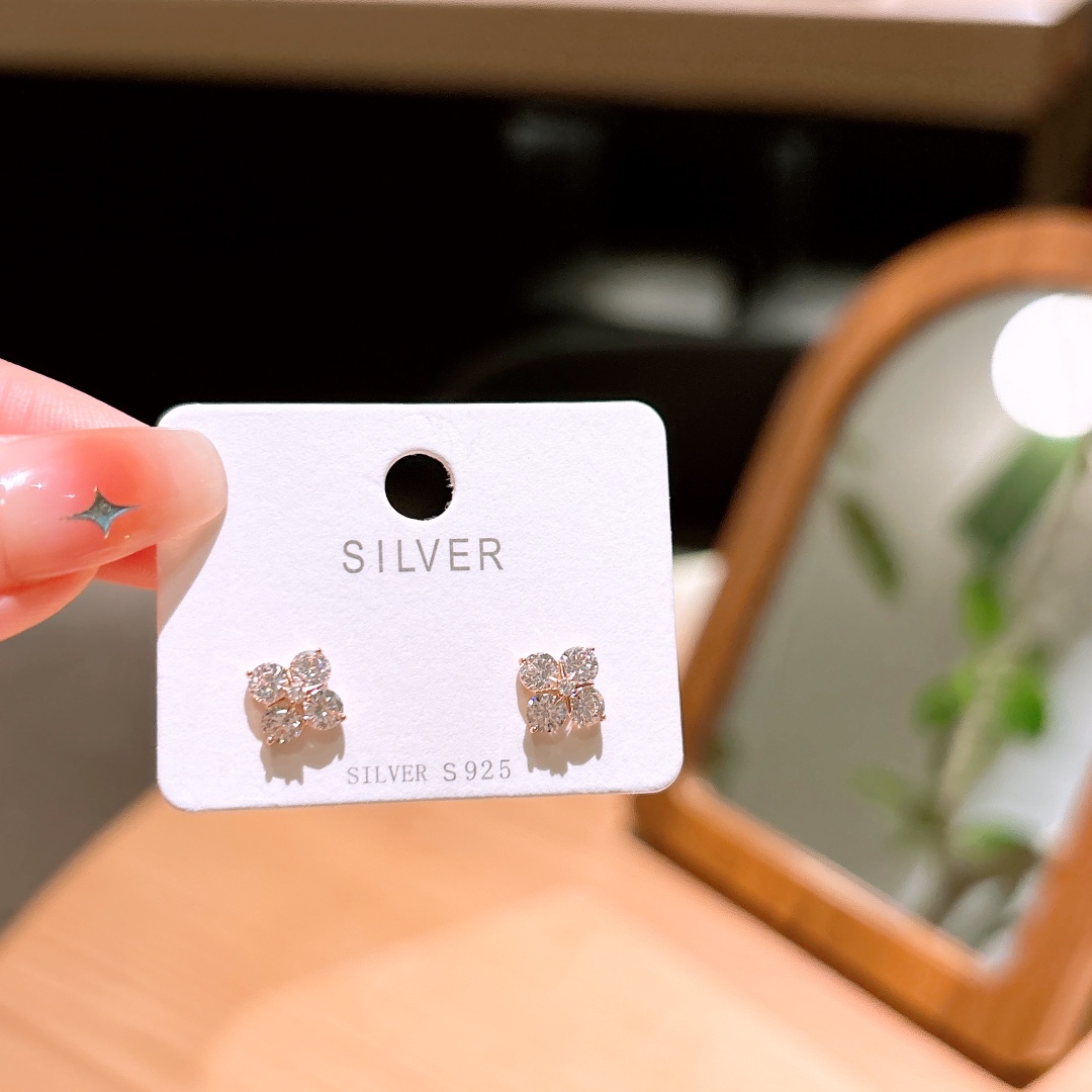 925 Silver Earrings Premium Christmas Gold