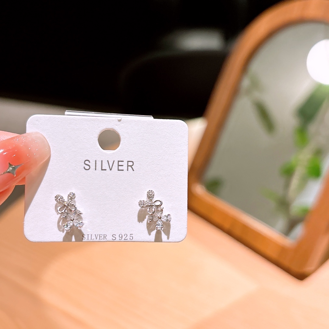 S925 Sterling Silver Earrings Sweet Valentine's Day Gold