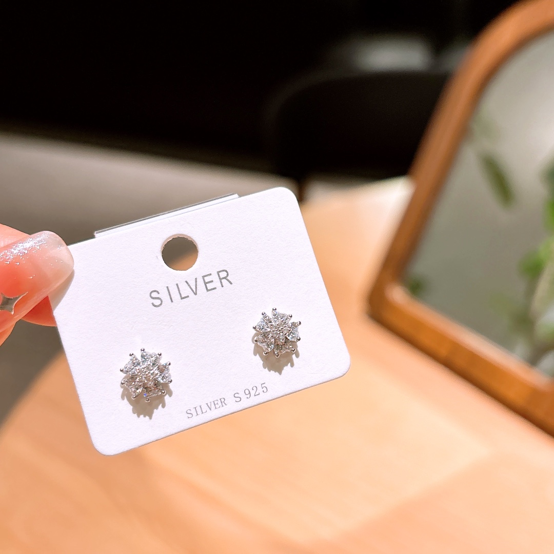 S925 Sterling Silver Earrings Minimalist Wedding Favor Gold