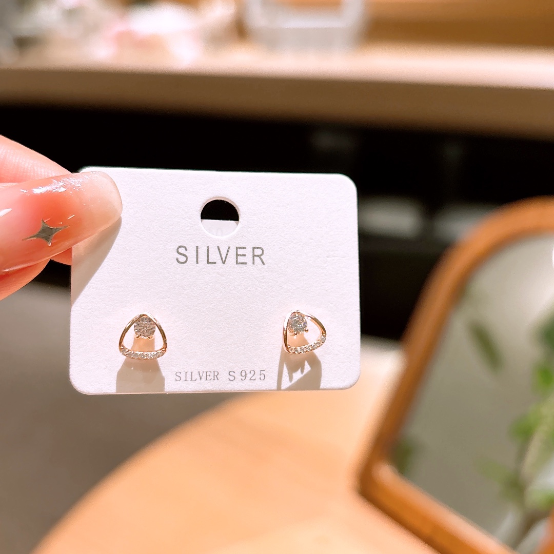 S925 Sterling Silver Earrings Playful Wedding Gold