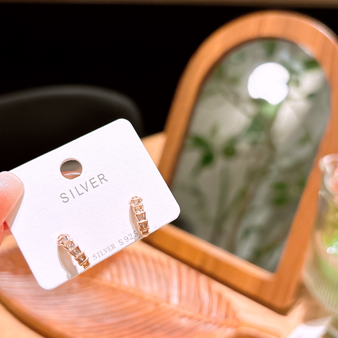 Massivsilber Ohrringe Elegant Alltag Gold