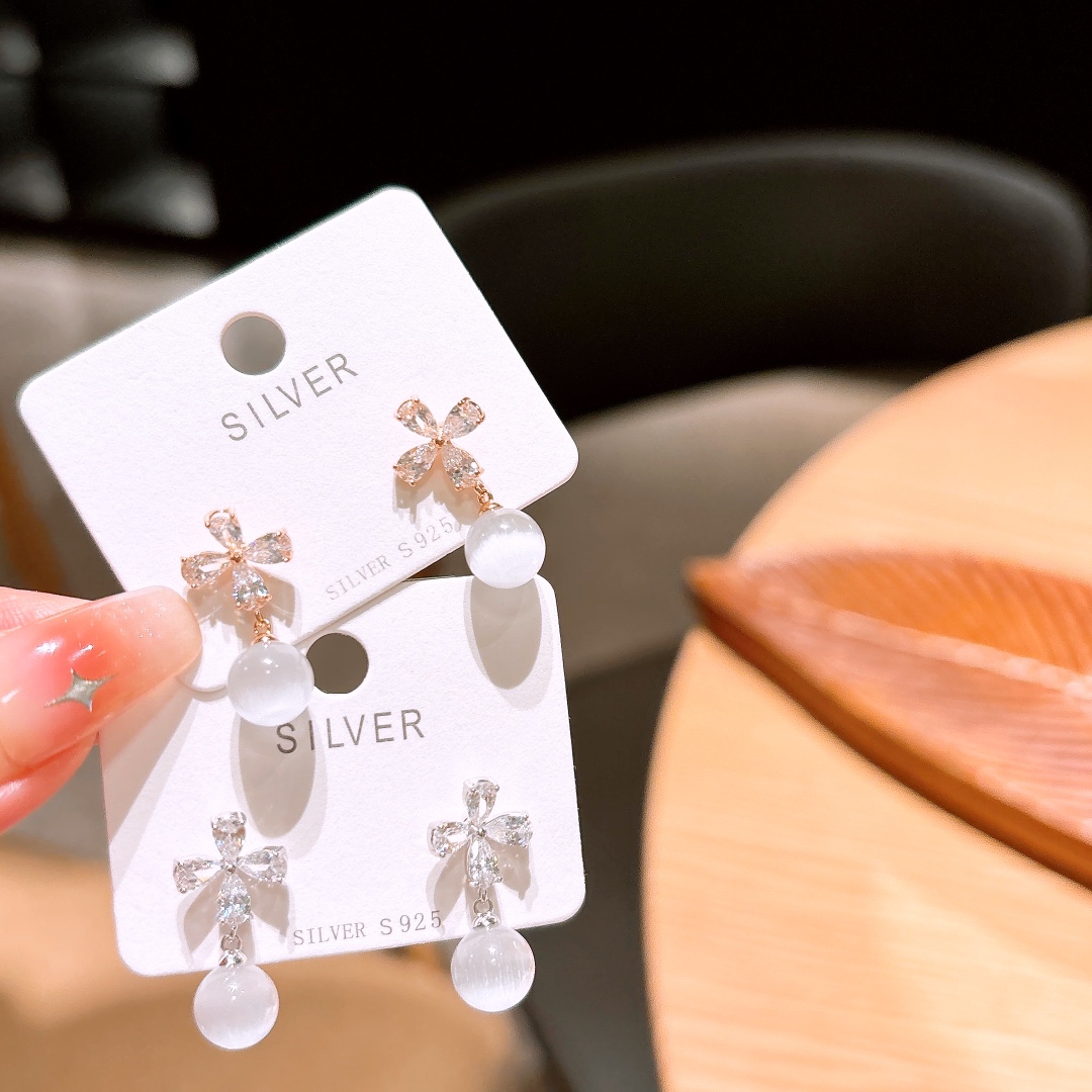 S925 Sterlingsilber Ohrringe Verspielt Geständnis Silber