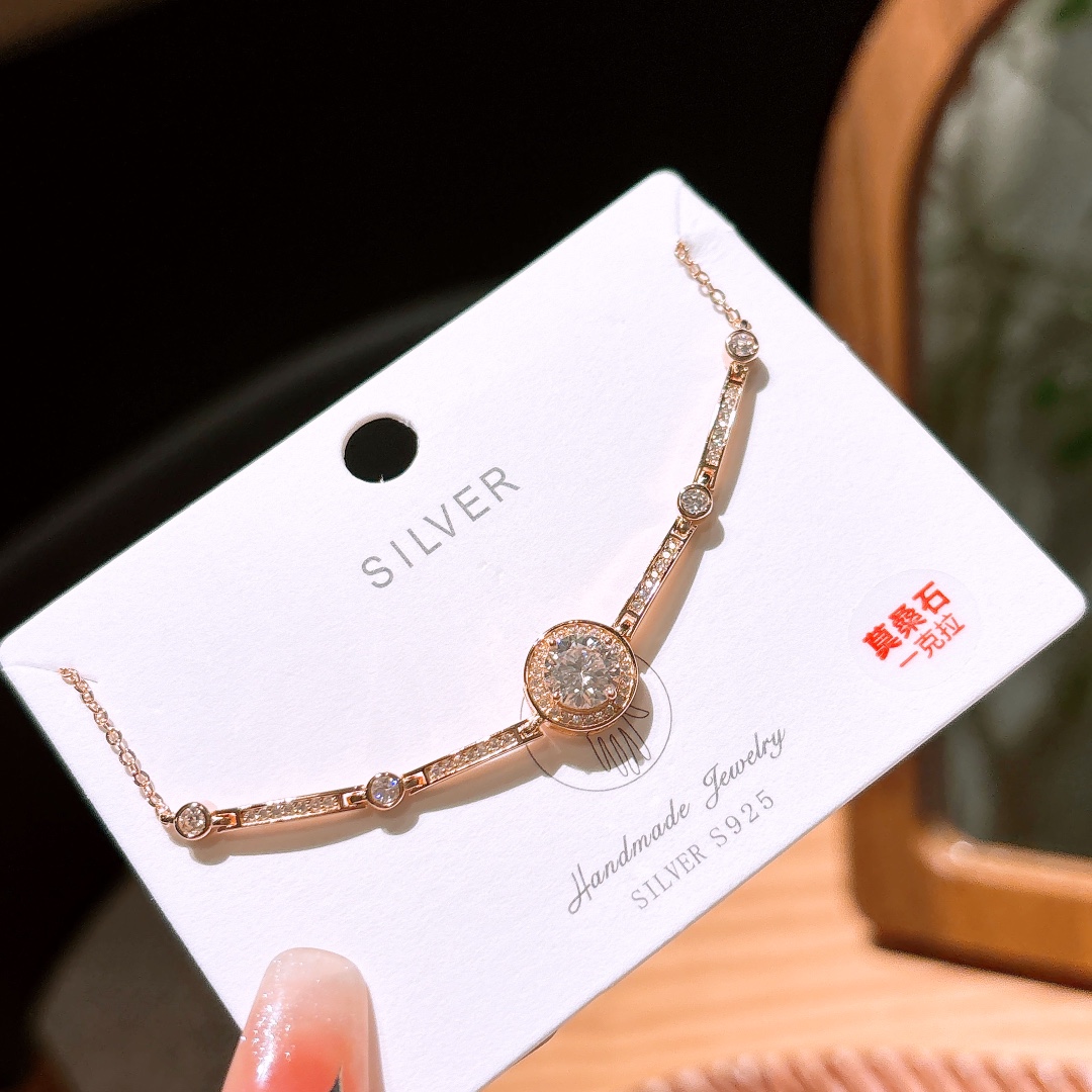 Low Allergy Silver Moissanite Bracelet Unique Everyday Wear Gold