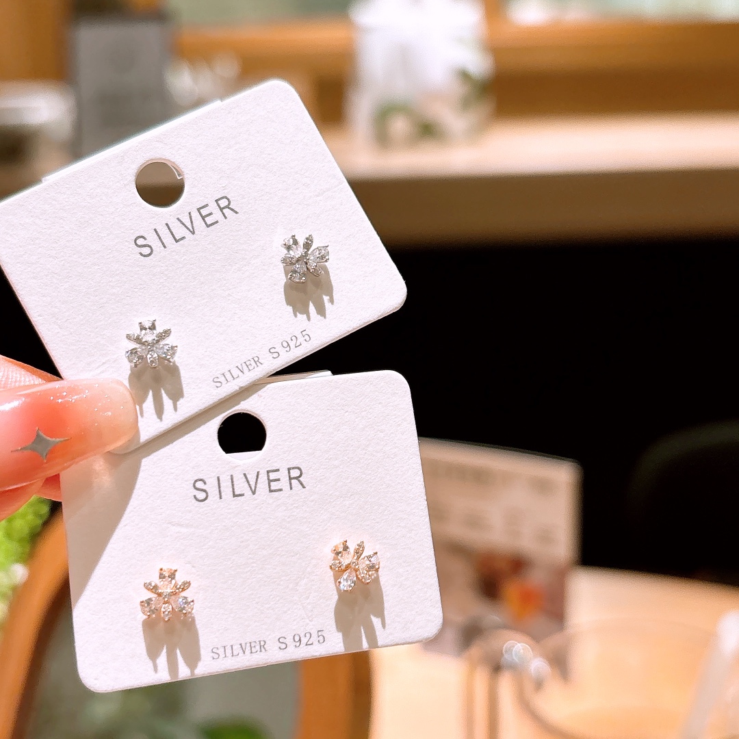 S925 Sterling Silver Earrings Fashion Father's Day Silver