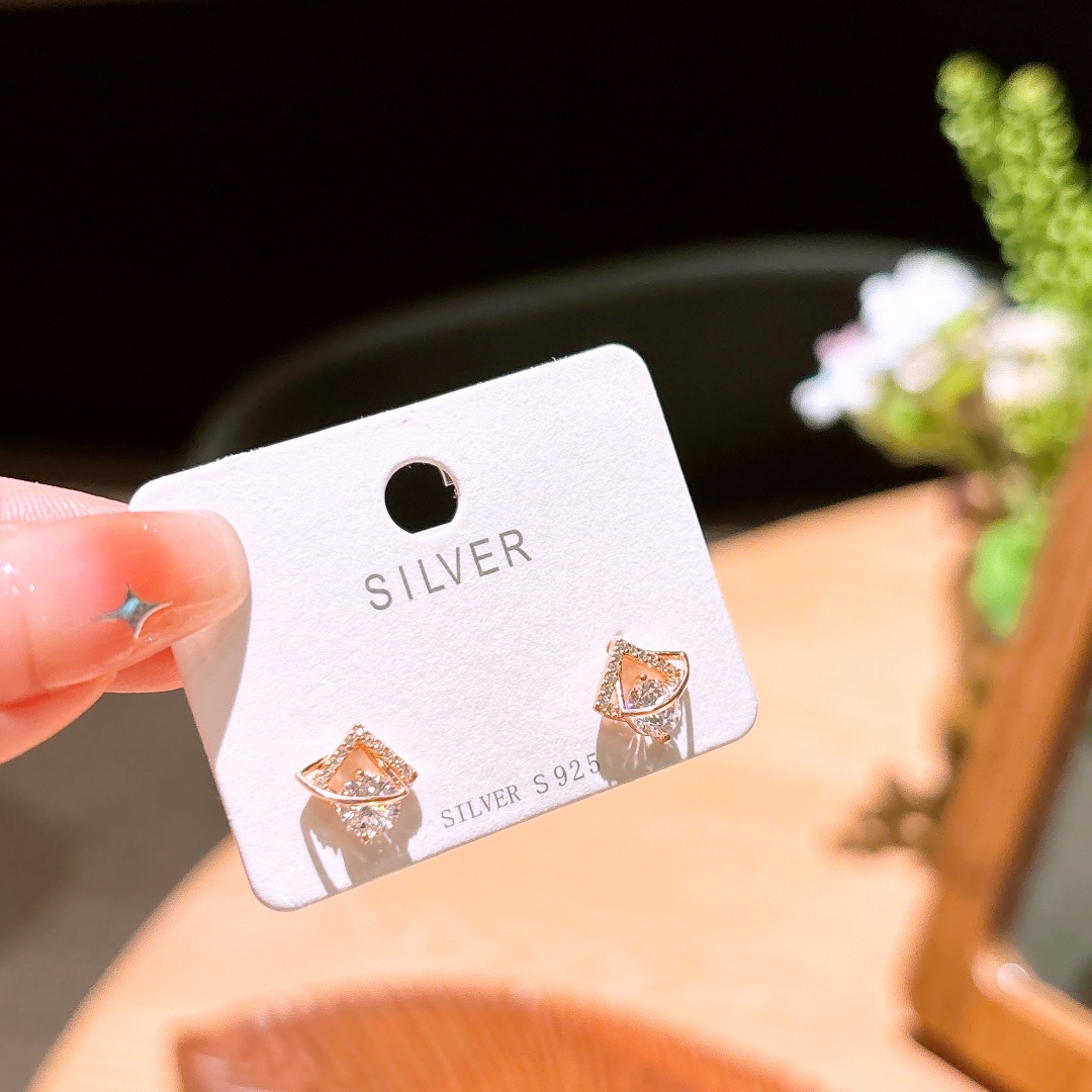 S925 Sterling Silver Earrings Artistic Wedding Favor Silver